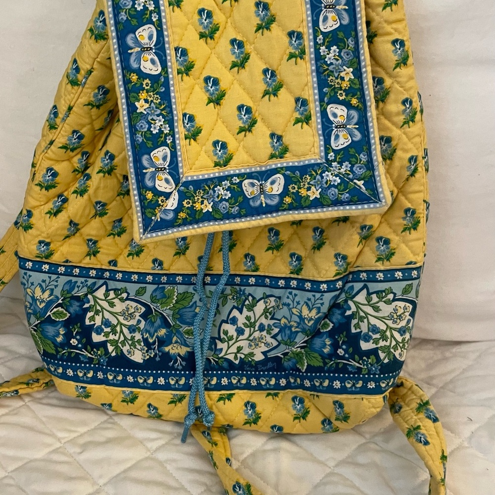 Quilted Vera Bradley Mini Drawstring Backpack - Katherine print